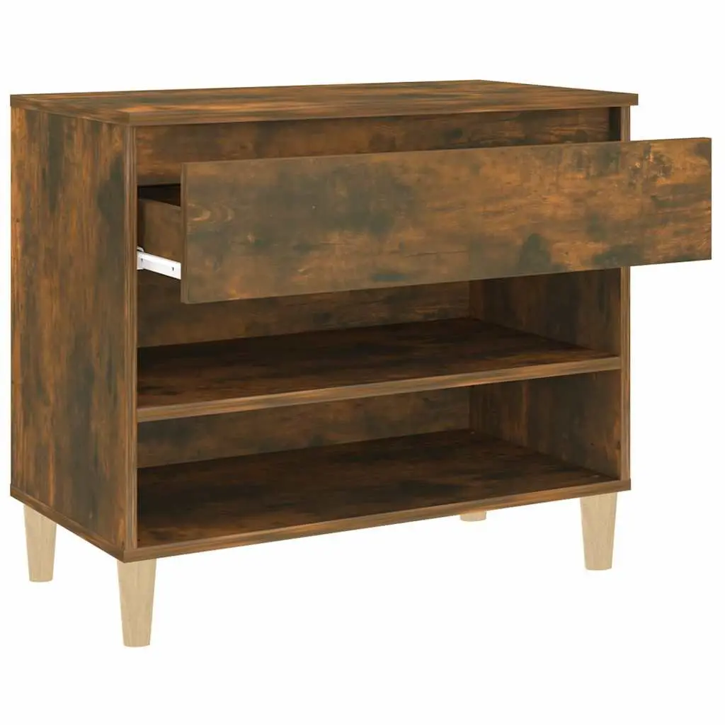 Shoe Cabinet Storage Organiser Brown Engineered Wood 70x36x60cm