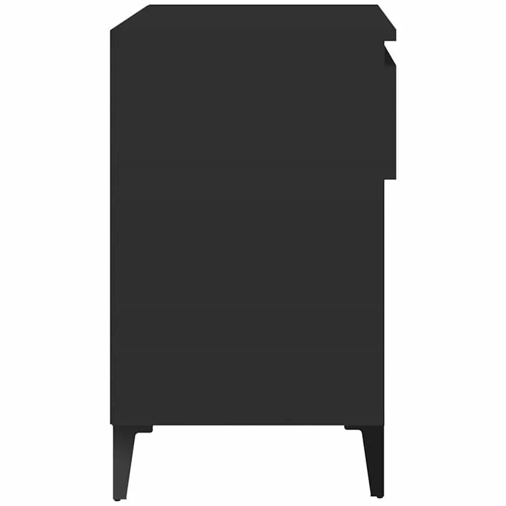 Shoe Cabinet Black 70x36x60cm Engineered Wood Storage Organiser 2 Compartments