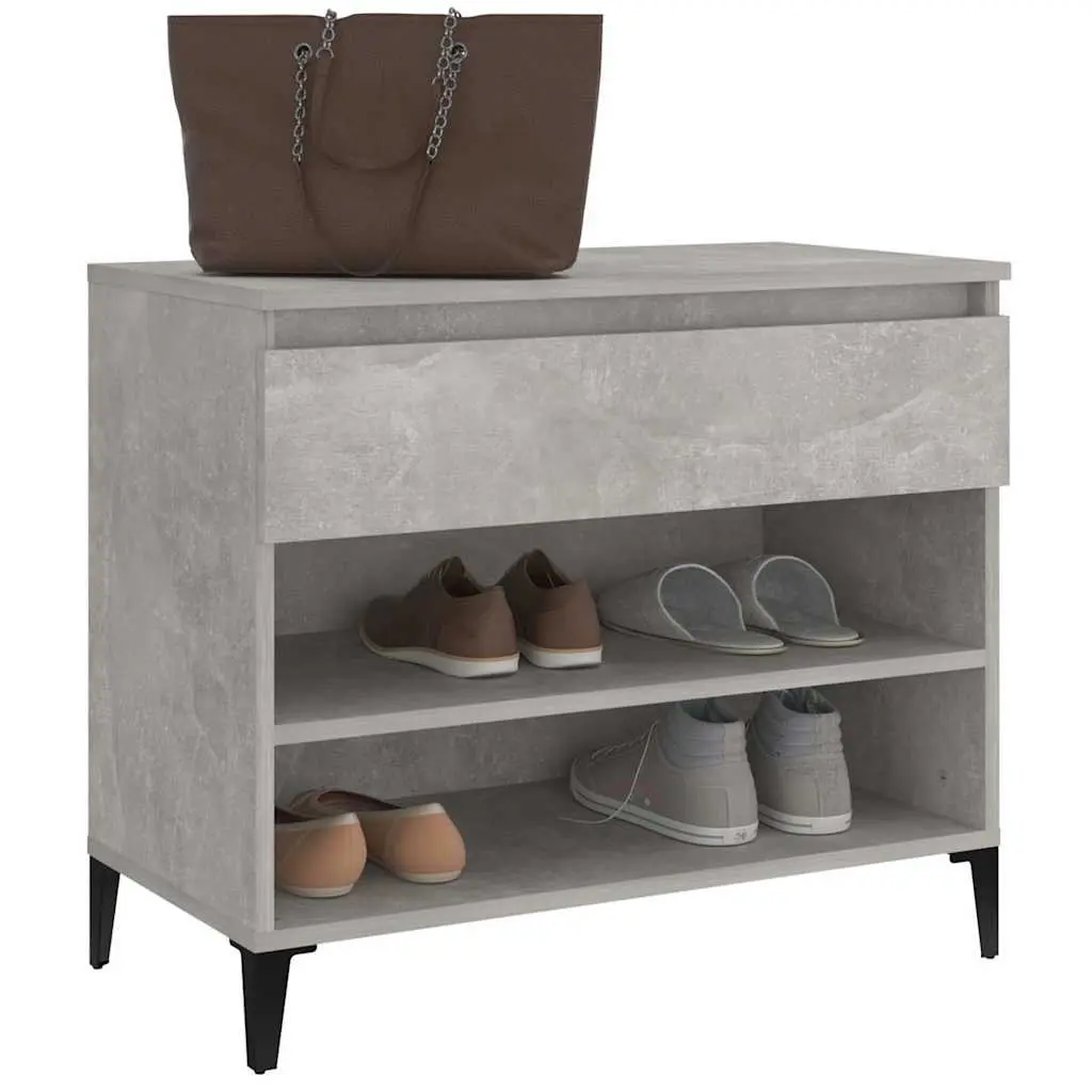 Shoe Cabinet Storage Organiser Grey Engineered Wood 70W x 36D x 60H cm