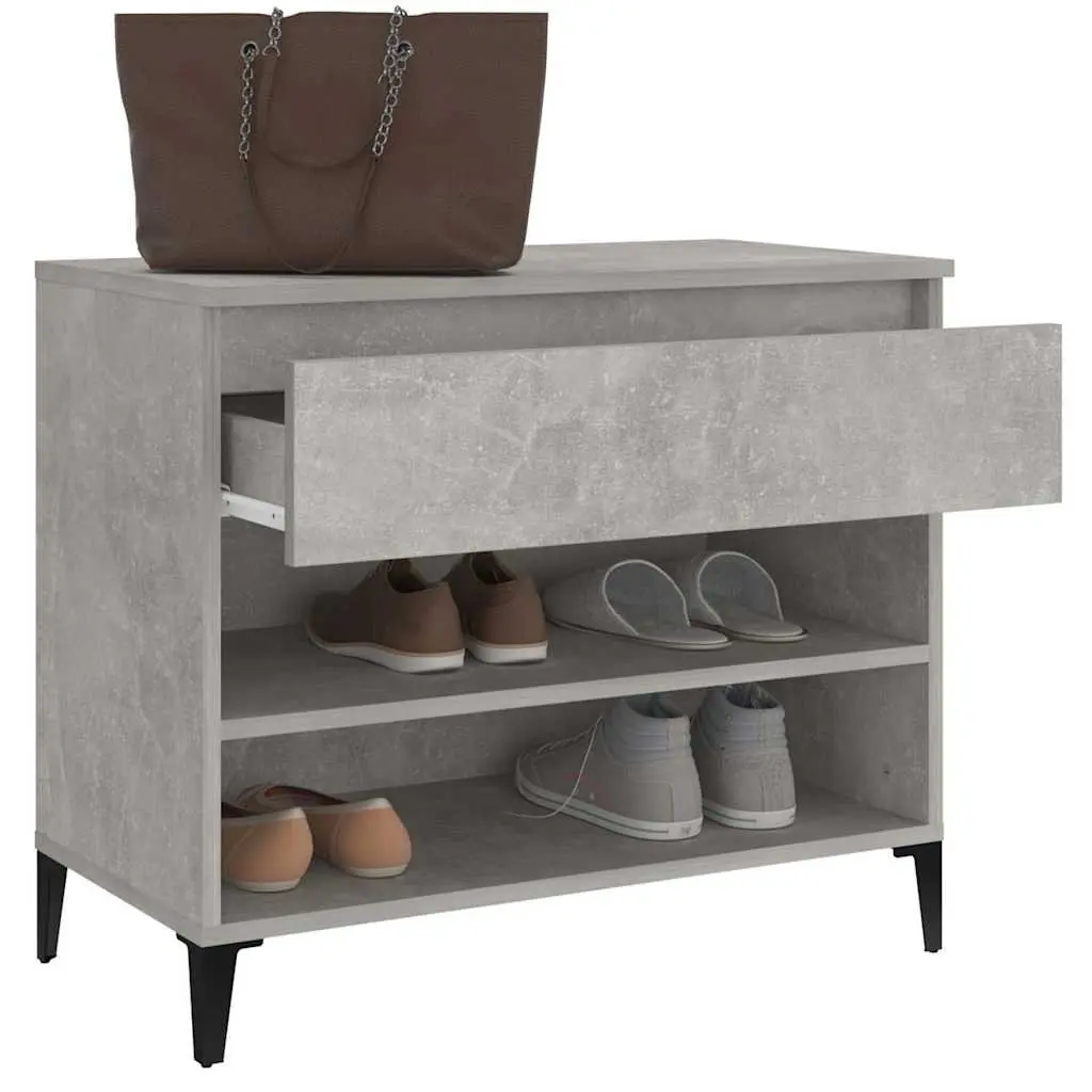 Shoe Cabinet Storage Organiser Grey Engineered Wood 70W x 36D x 60H cm