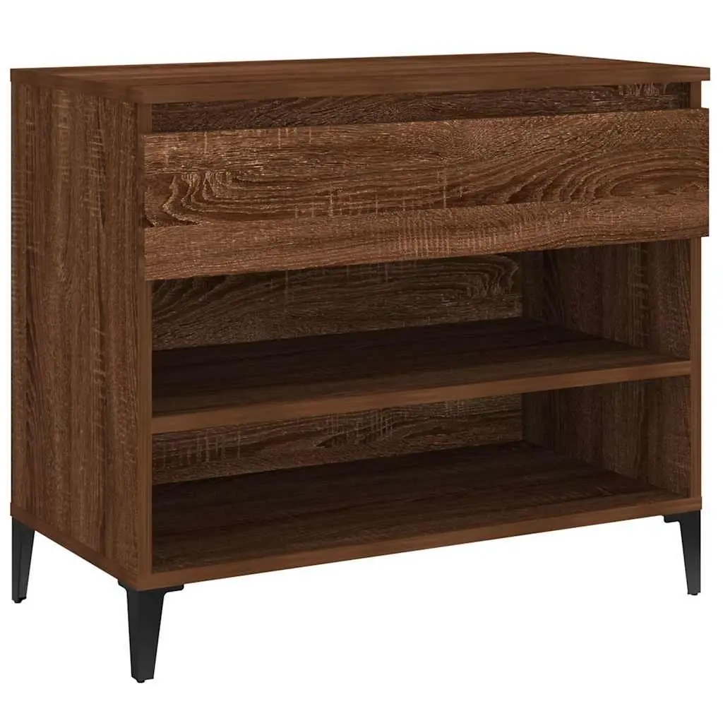 Shoe Cabinet Storage Organiser 70x36x60 cm Brown Oak Engineered Wood