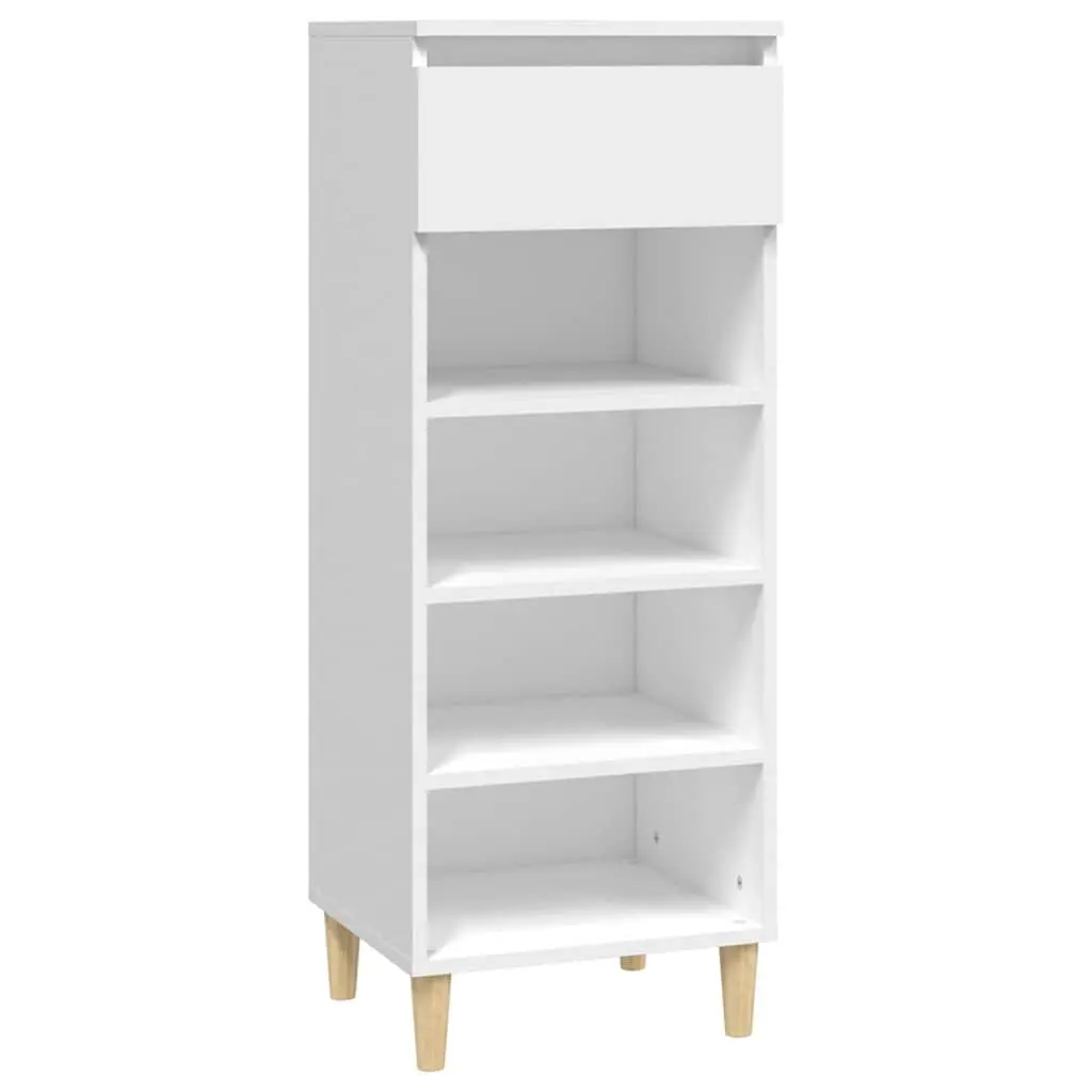 Shoe Cabinet Storage Organiser White 40x36x105cm Engineered Wood 4 Shelf Drawer