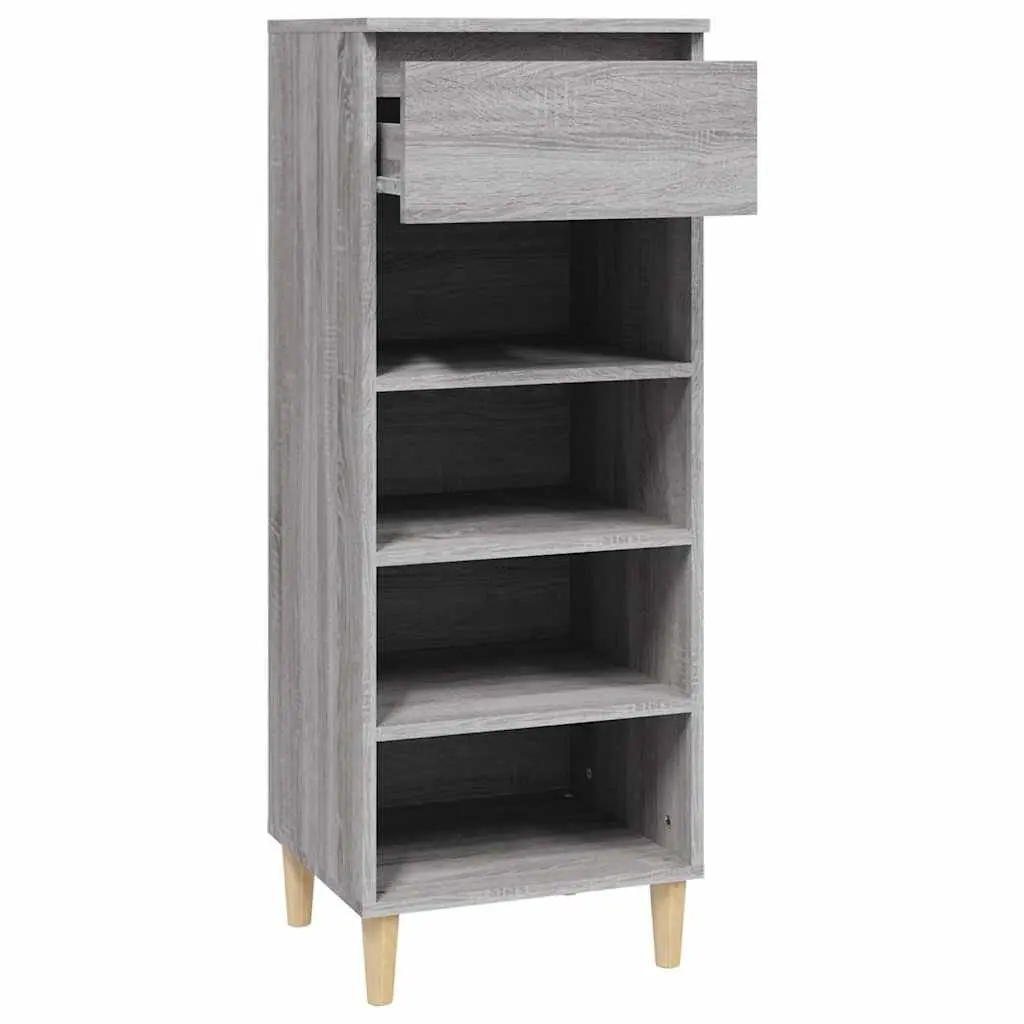 Shoe Cabinet Storage Organiser 40x36x105 cm Grey 4 Shelves Drawer