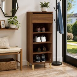 Brown Oak Storage Cabinet: Practical and Stylish