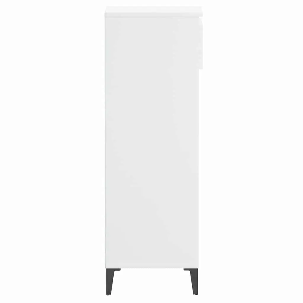 Shoe Rack High Gloss White Storage Cabinet with Drawer 3 Shelves Organiser
