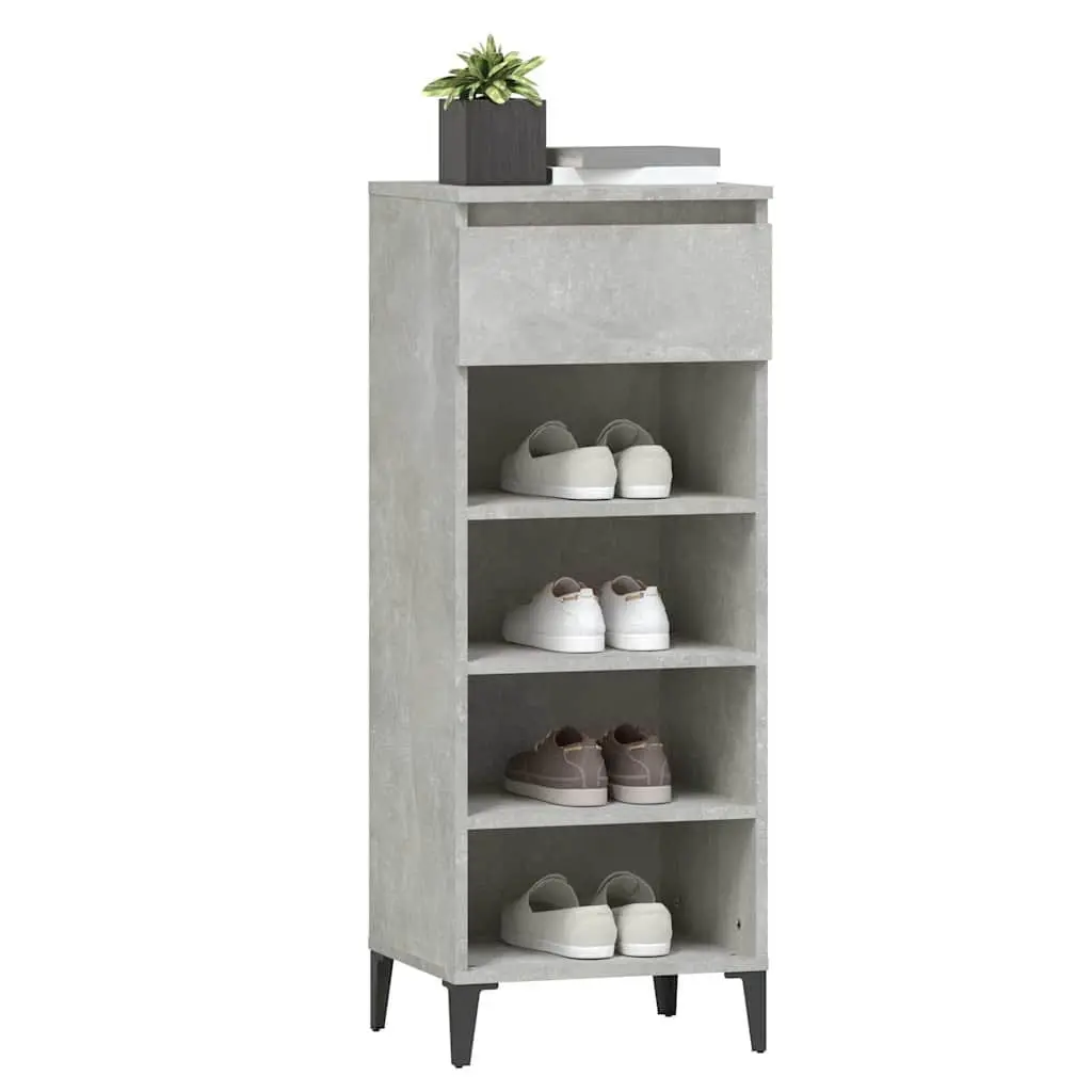 Shoe Rack Grey Storage Cabinet Organiser 40x36x105cm Engineered Wood