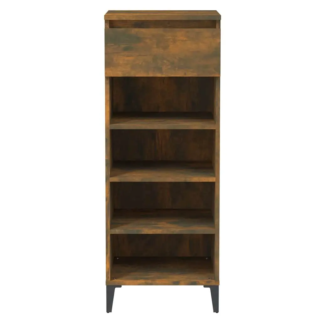 Shoe Rack Storage Cabinet Organiser Engineered Wood Brown 40x36x105cm