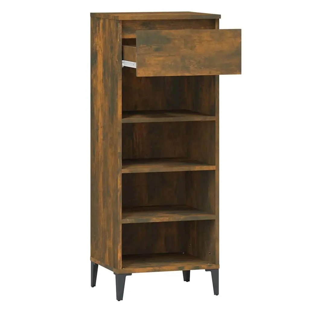 Shoe Rack Storage Cabinet Organiser Engineered Wood Brown 40x36x105cm