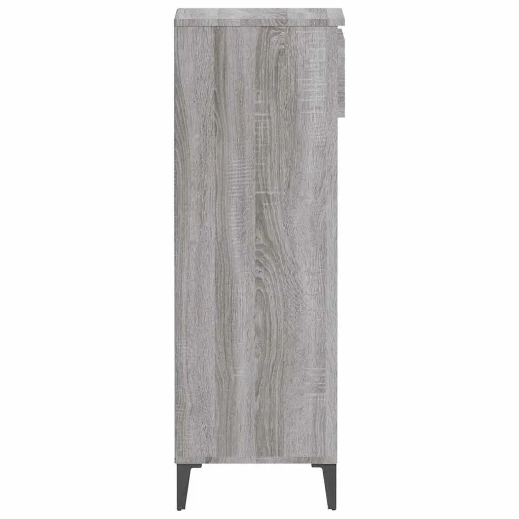 Shoe Rack Storage Cabinet Grey Engineered Wood 40x36x105cm