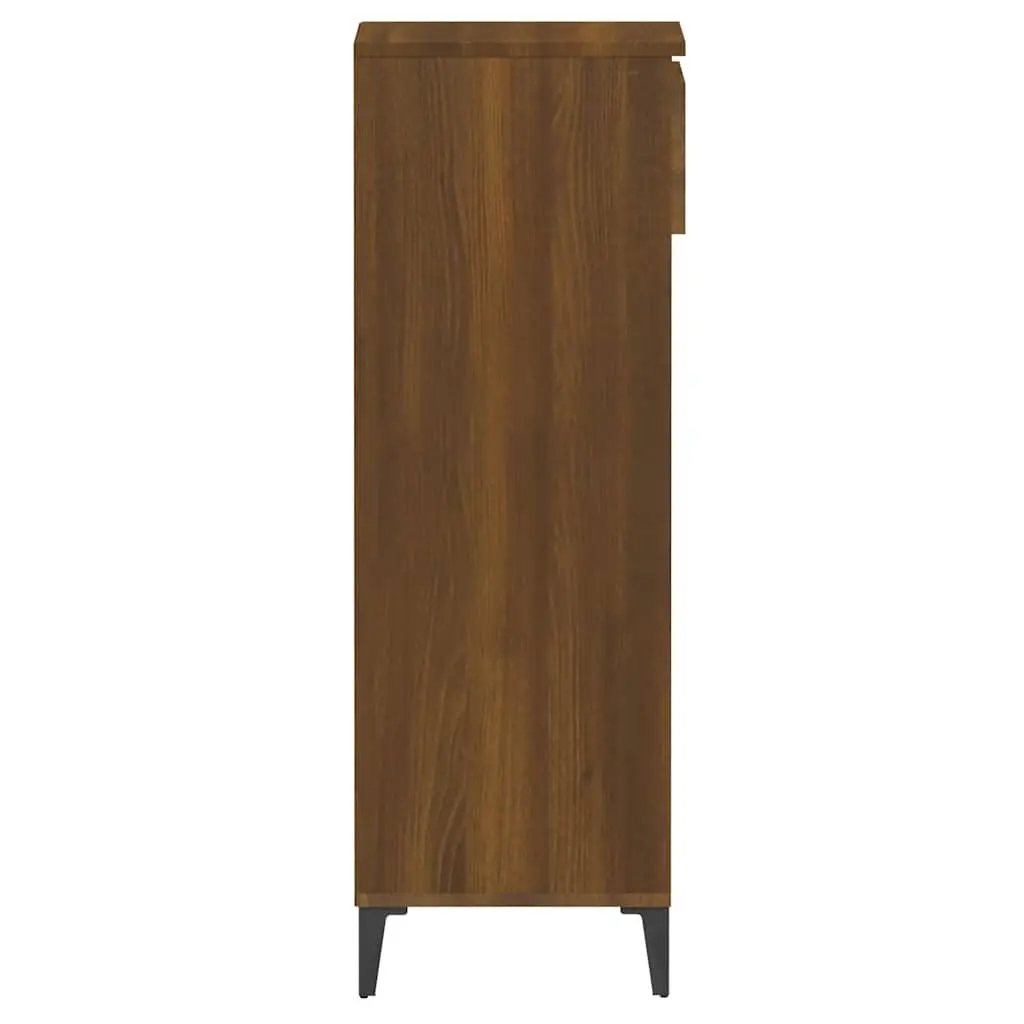 Shoe Rack Storage Organiser 40x36x105 cm Brown Oak with Shelves and Drawer