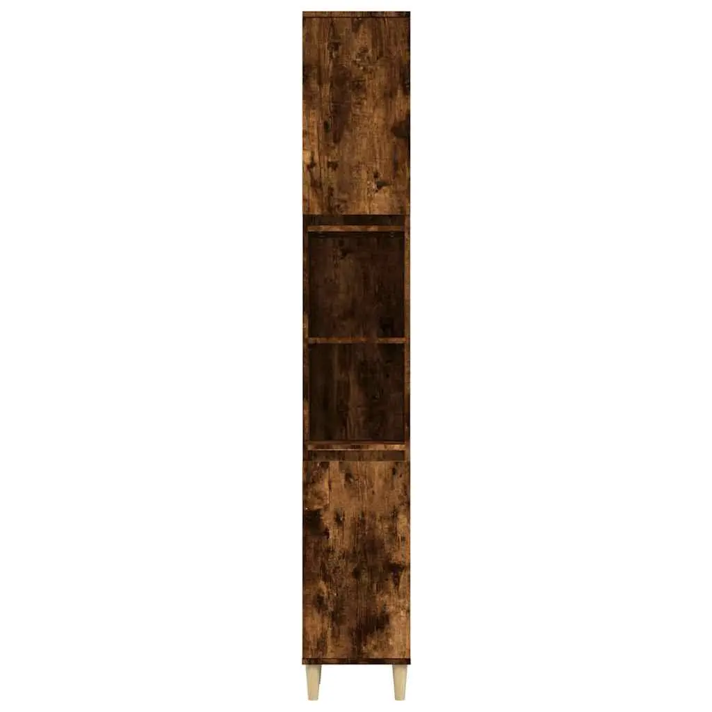 Storage Cabinet Bathroom Unit Engineered Wood Brown 30x30x190cm