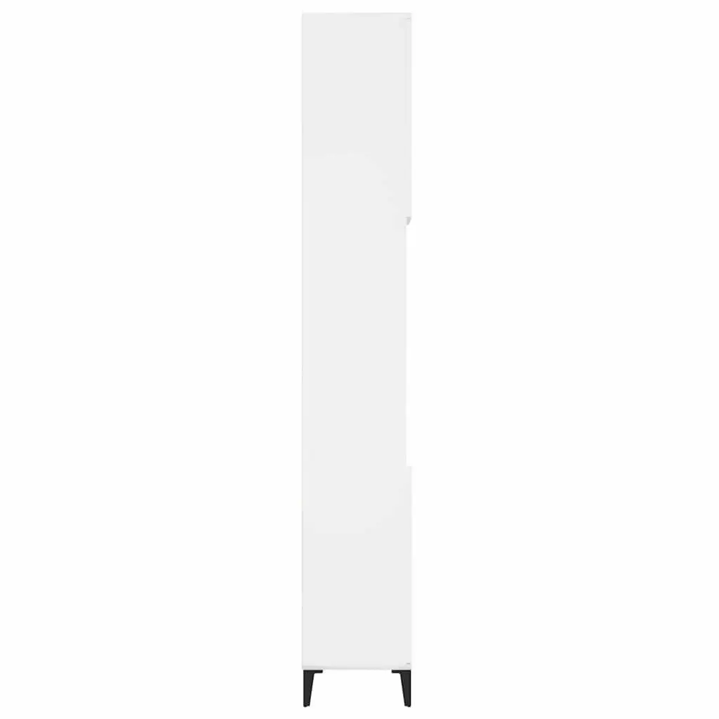 Bathroom Cabinet Storage Cupboard 30x30x190 cm White Engineered Wood