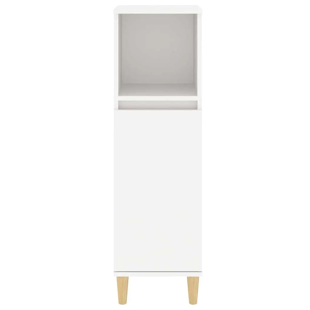 Bathroom Cabinet White Storage Cupboard Engineered Wood 30x30x100cm