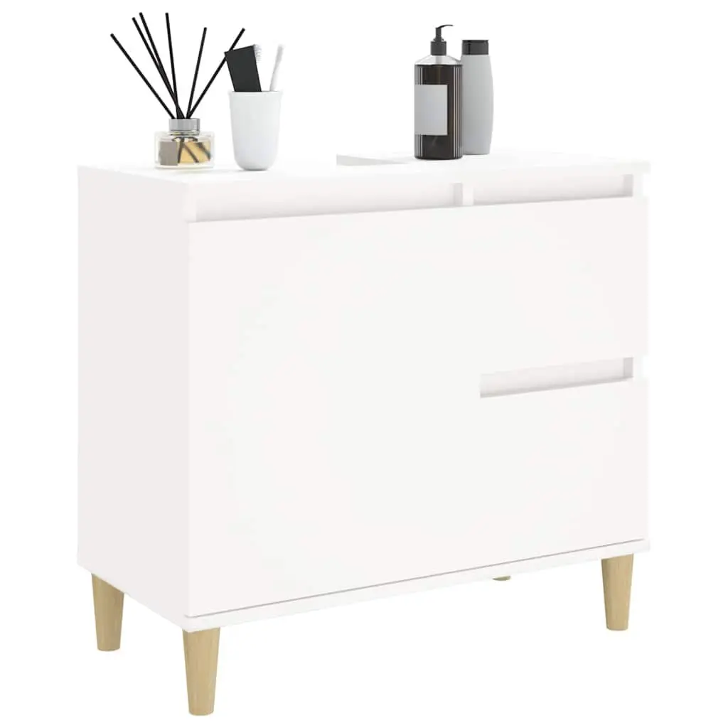 Bathroom Vanity Cabinet Storage Unit 65 x 33 x 60 cm White Engineered Wood
