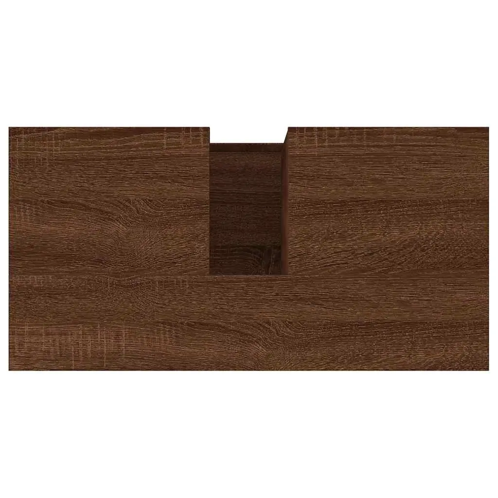 Bathroom Cabinet Storage Cupboard 65x33x60cm Brown Oak Engineered Wood
