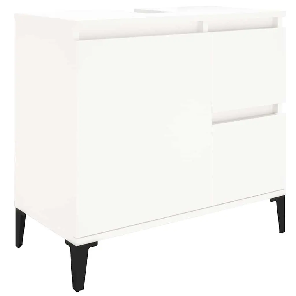 Bathroom Cabinet Storage Unit White 65x33x60 cm with Drawers and Door