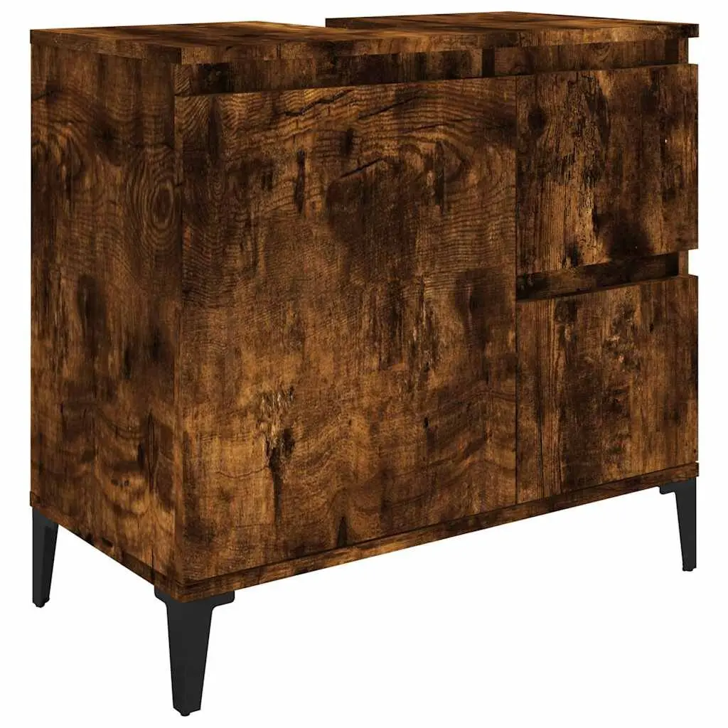 Bathroom Vanity Cabinet Storage Unit 65x33x60cm Brown Engineered Wood