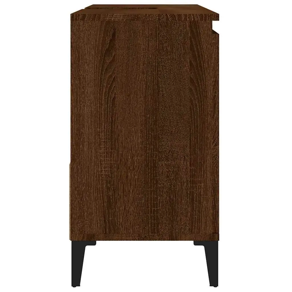 Brown Oak Bathroom Vanity Cabinet 65x33x60cm