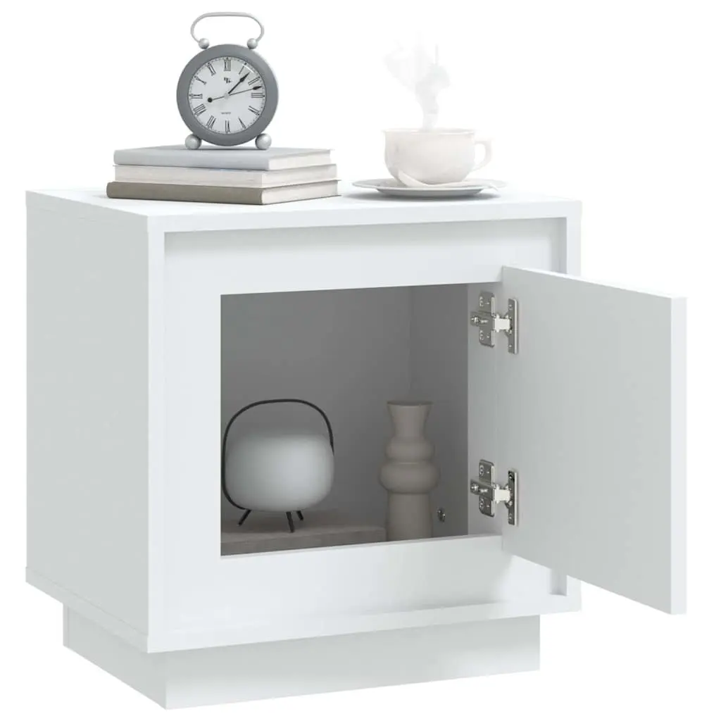 Bedside Cabinets 2 pcs White 44x35x45 cm Modern Nightstand Storage Cabinet