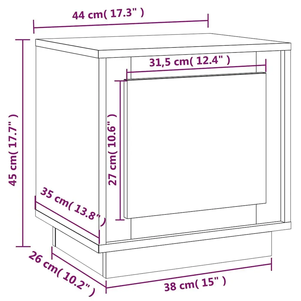 Bedside Cabinets 2 pcs White 44x35x45 cm Modern Nightstand Storage Cabinet