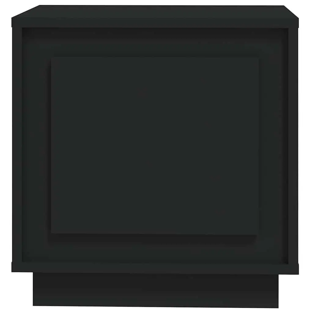 Bedside Cabinet Black Modern Nightstand Storage Table 44x35x45cm