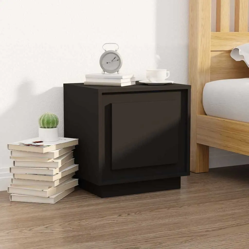 Bedside Cabinets Storage 44x35x45 cm Black 2 pcs Engineered Wood Nightstand