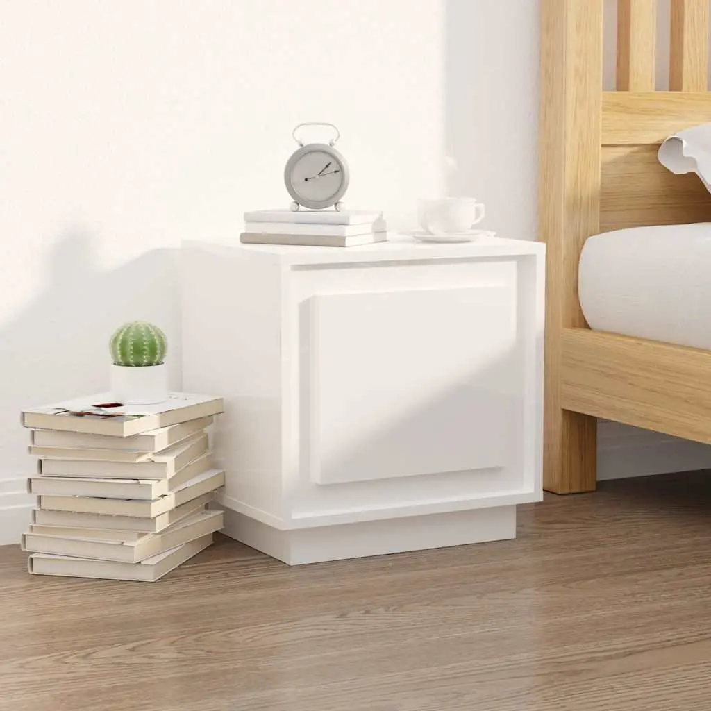 Bedside Cabinets Storage Cabinet Set of 2 White 44x35x45cm Modern Nightstand