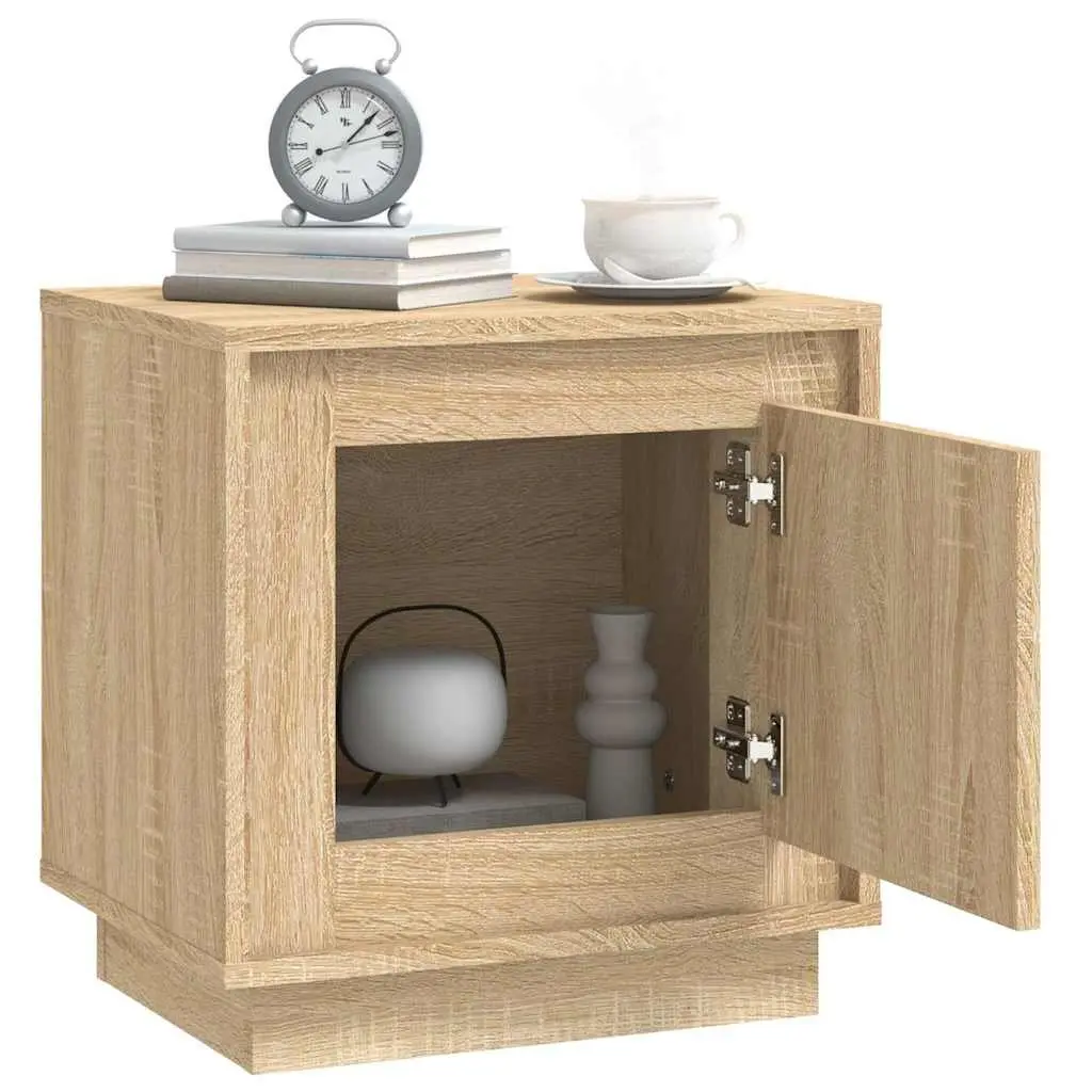 Bedside Cabinets Storage Table 44x35x45 cm Brown 2 Piece Modern Nightstand