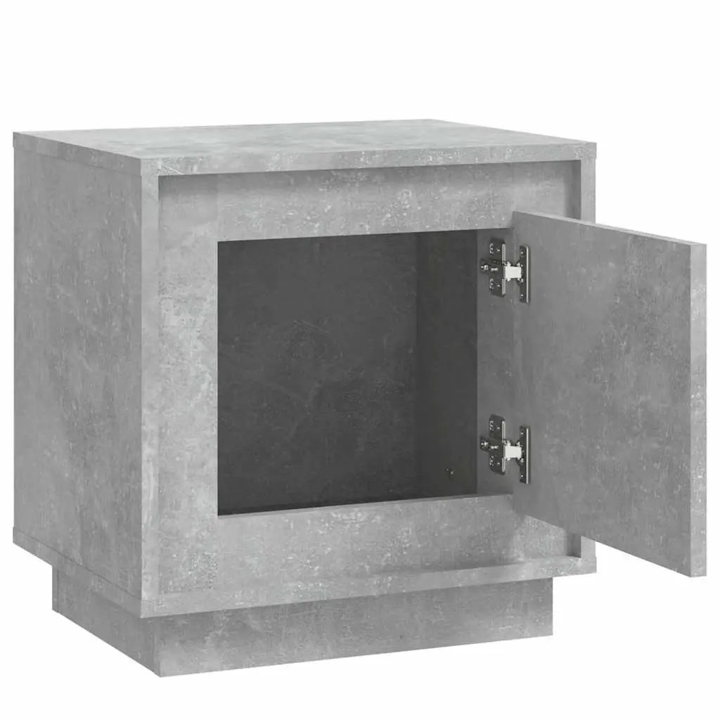 Bedside Cabinet Nightstand Storage Table 44x35x45cm Grey Engineered Wood Set of 2