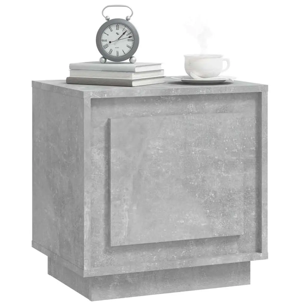 Bedside Cabinet Nightstand Storage Table 44x35x45cm Grey Engineered Wood Set of 2