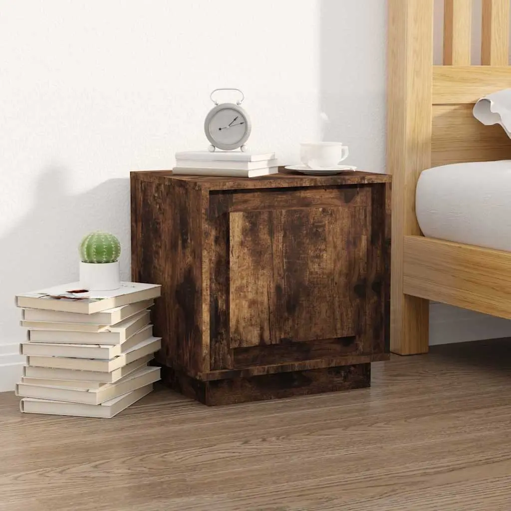 Bedside Cabinets Storage Table 44W x 35D x 45H cm Brown 2 Piece Engineered Wood