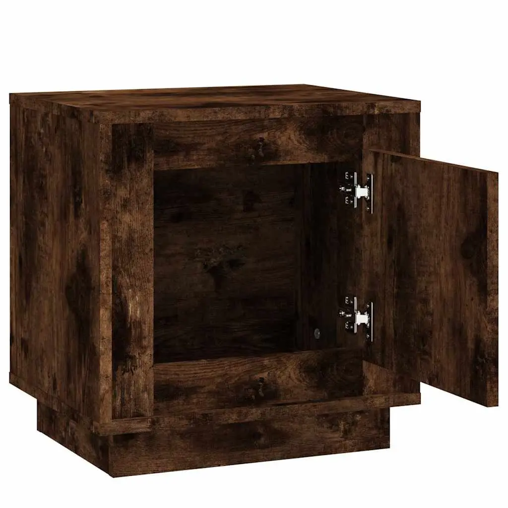Bedside Cabinets Storage Table 44W x 35D x 45H cm Brown 2 Piece Engineered Wood