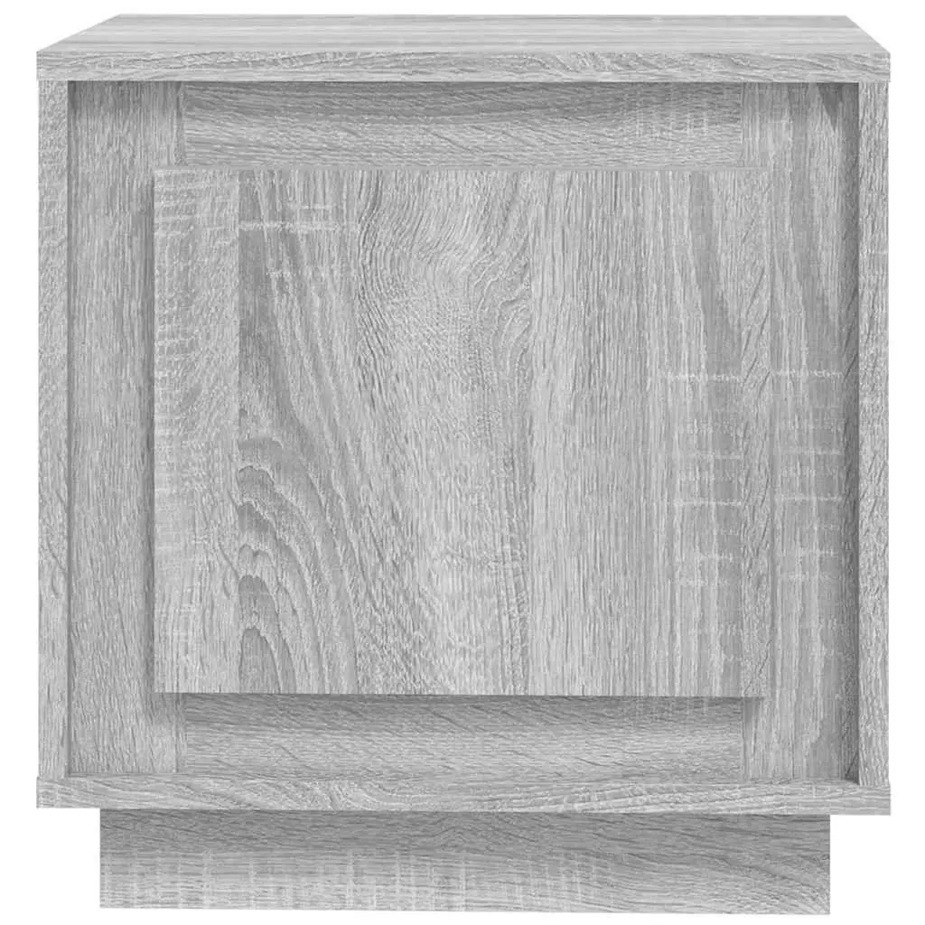 Bedside Cabinet Nightstand Storage Organizer 2 Piece Grey Engineered Wood
