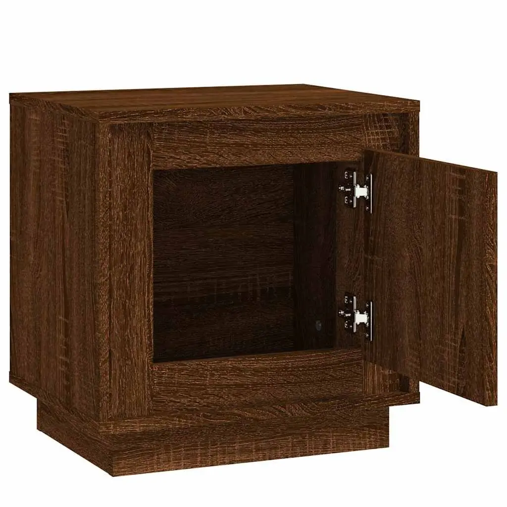 Brown Oak Nightstands with Ample Storage