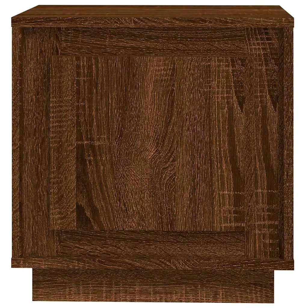 Brown Oak Nightstands with Ample Storage