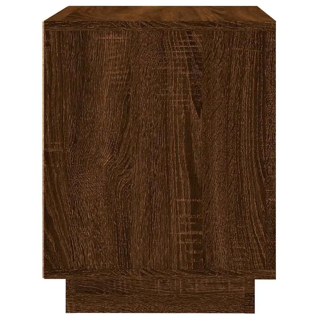 Brown Oak Nightstands with Ample Storage