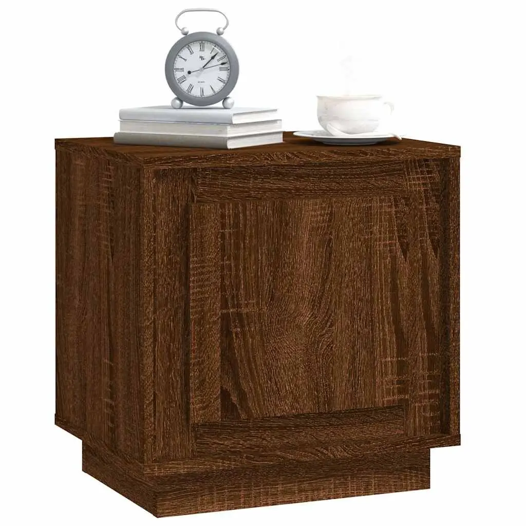 Brown Oak Nightstands with Ample Storage