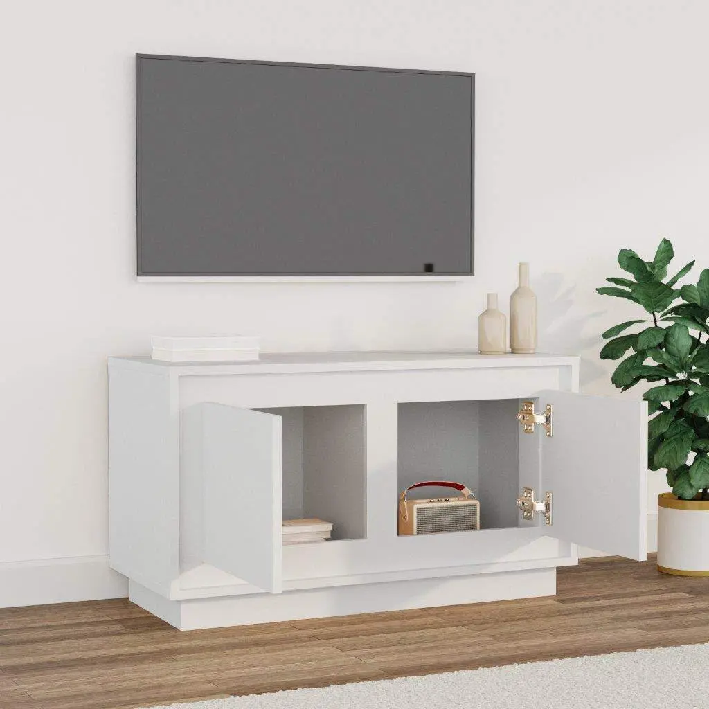 TV Cabinet Media Unit Storage 80x35x45cm White Engineered Wood
