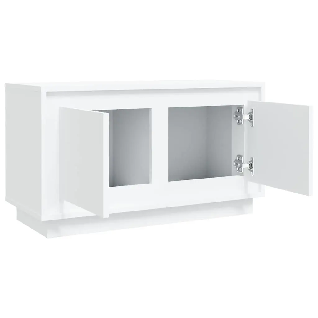 TV Cabinet Media Unit Storage 80x35x45cm White Engineered Wood