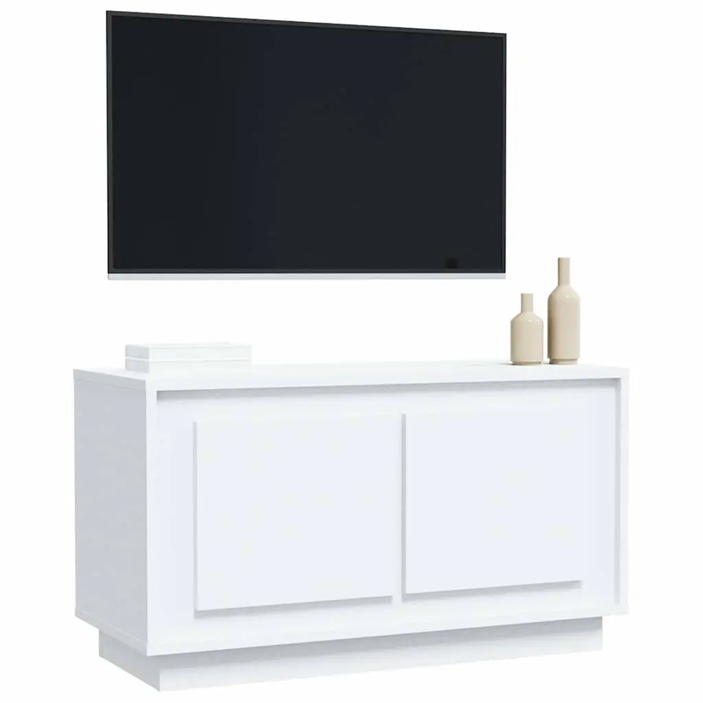 TV Cabinet Media Unit Storage 80x35x45cm White Engineered Wood