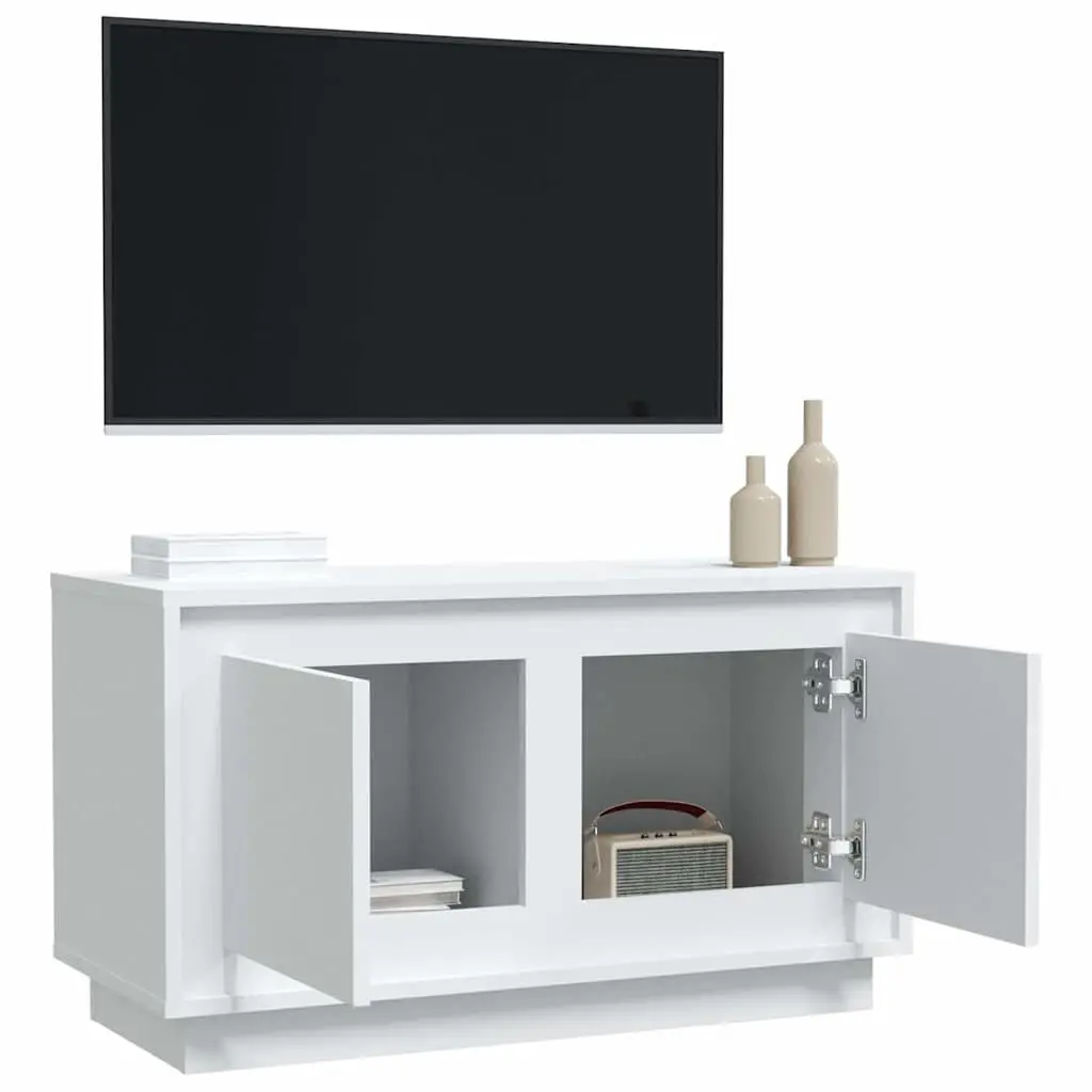 TV Cabinet Media Unit Storage 80x35x45cm White Engineered Wood