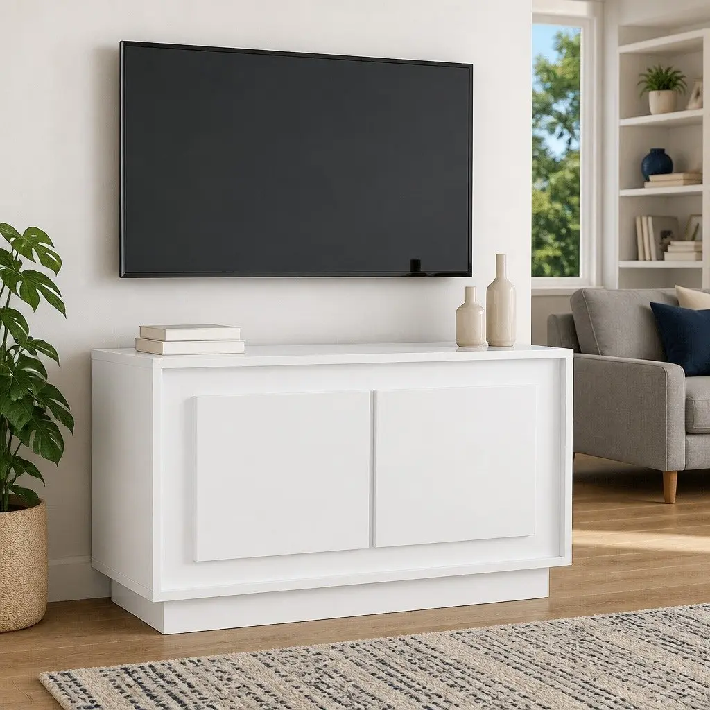 TV Cabinet Media Stand Storage Unit 80 x 35 x 45 cm White High Gloss