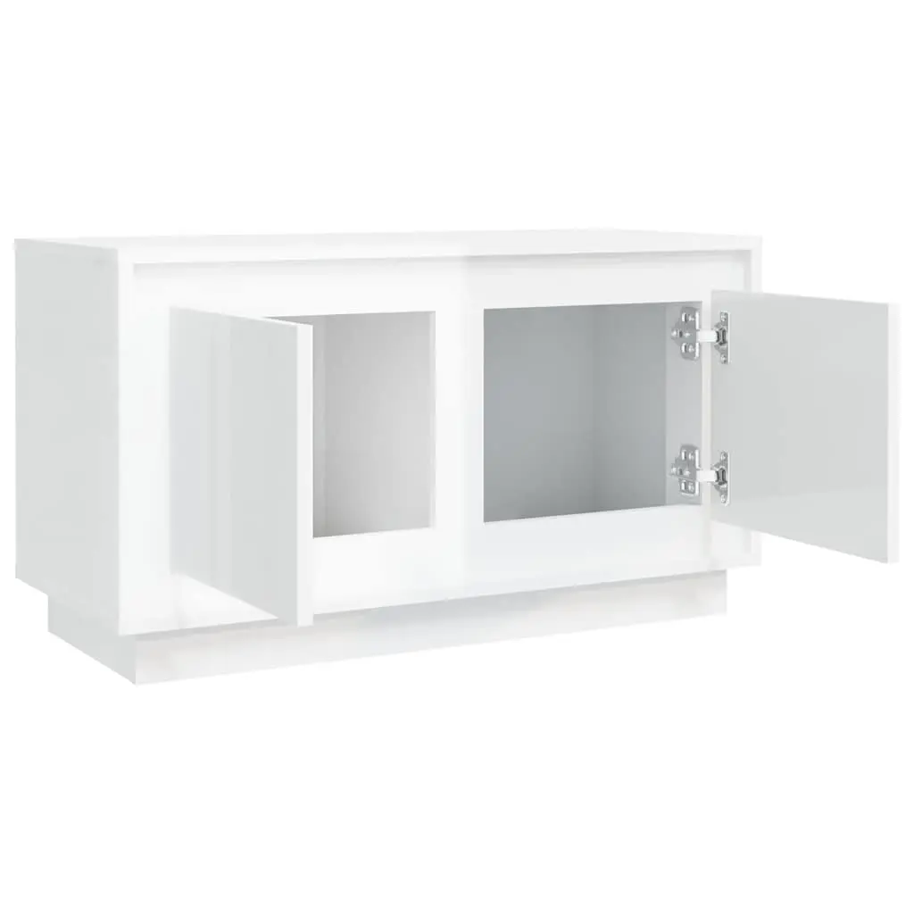 TV Cabinet Media Stand Storage Unit 80 x 35 x 45 cm White High Gloss