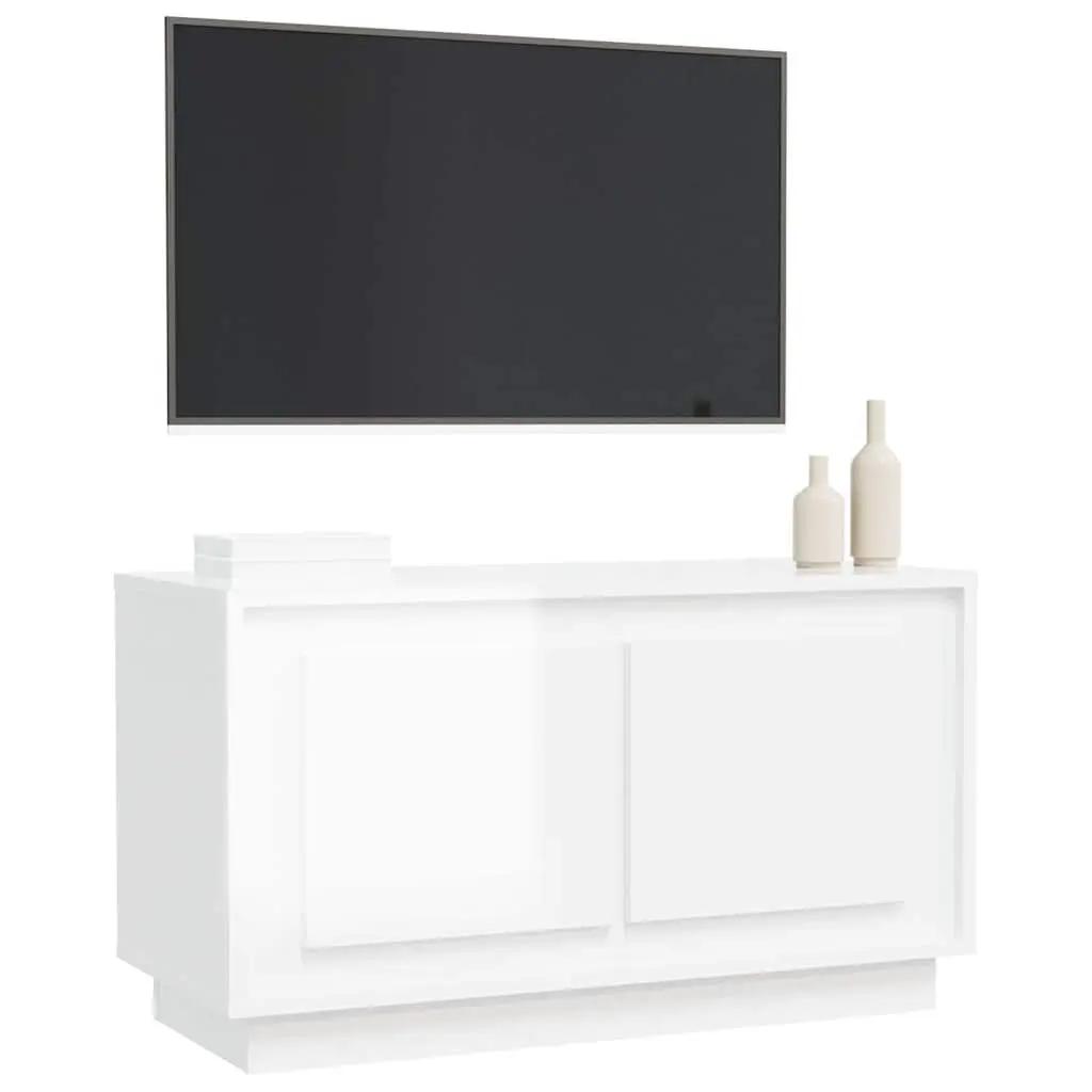 TV Cabinet Media Stand Storage Unit 80 x 35 x 45 cm White High Gloss