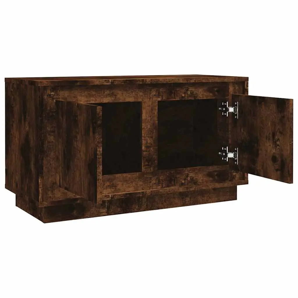 TV Cabinet Media Storage Unit 80x35x45cm Smoked Oak Brown