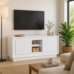 Practical White TV Cabinet for Home Organization