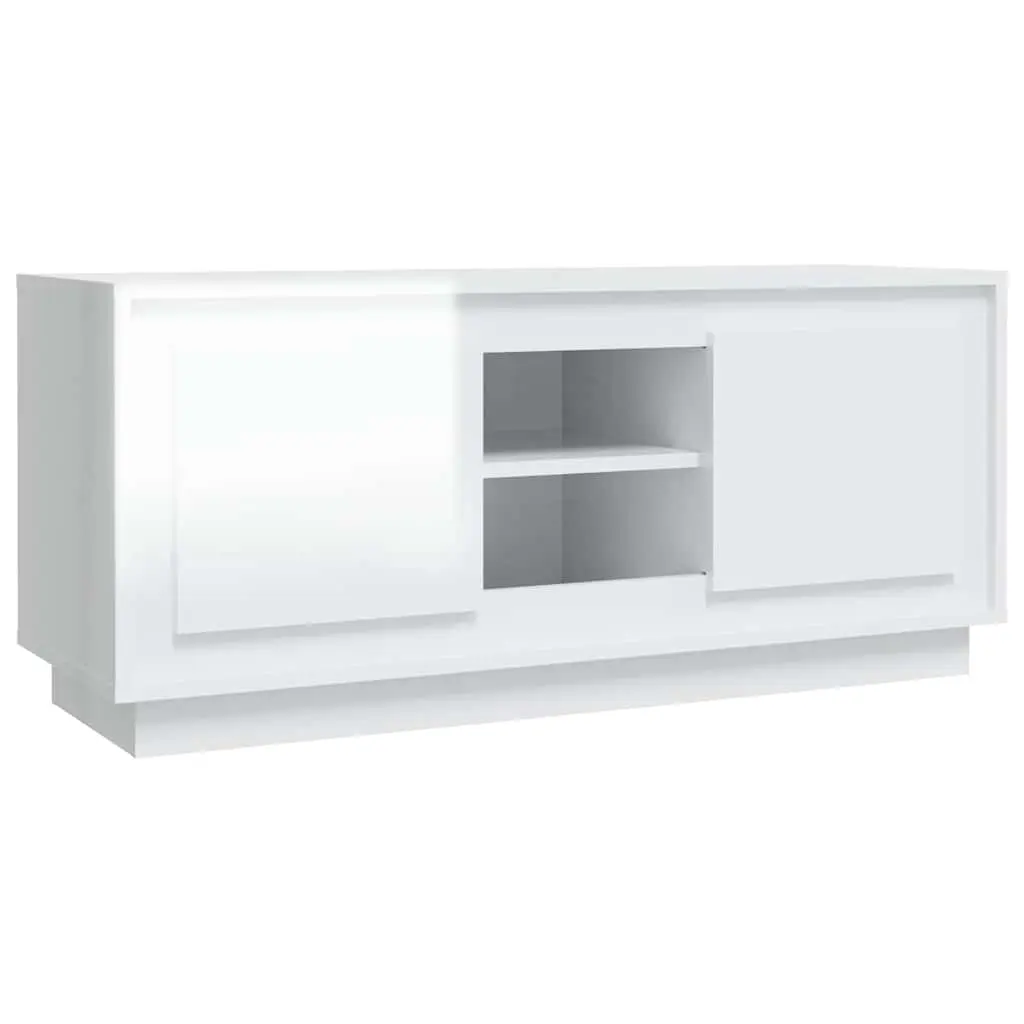 White High Gloss TV Cabinet for Media Storage