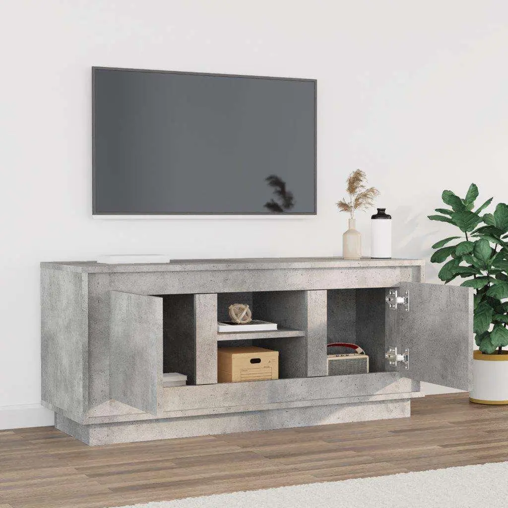 TV Cabinet Grey 102x35x45 cm Media Stand Engineered Wood Storage Unit
