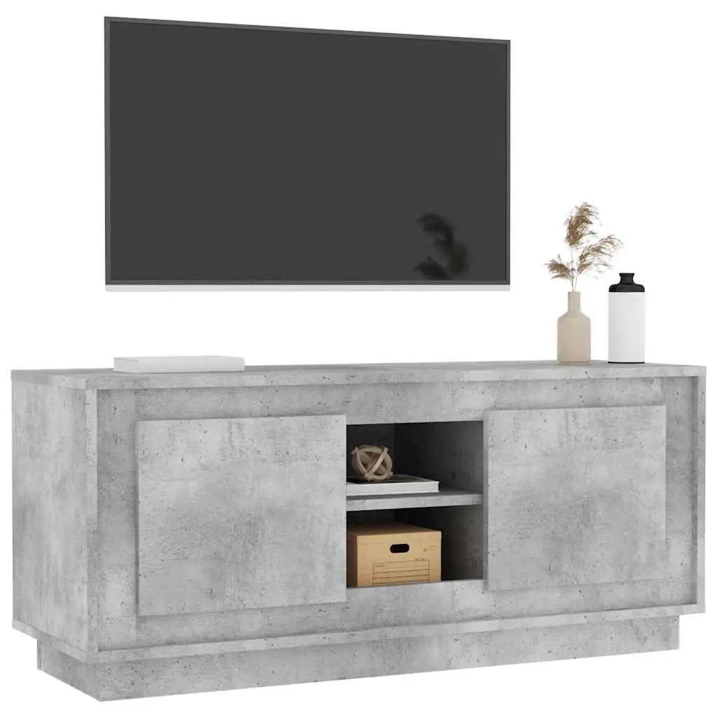 TV Cabinet Grey 102x35x45 cm Media Stand Engineered Wood Storage Unit