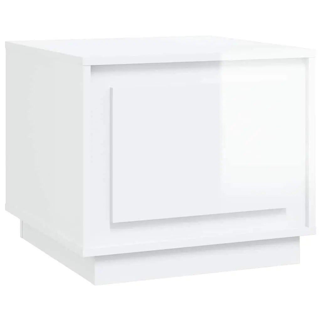 Coffee Table High Gloss White Storage Cabinet Living Room Accent Furniture